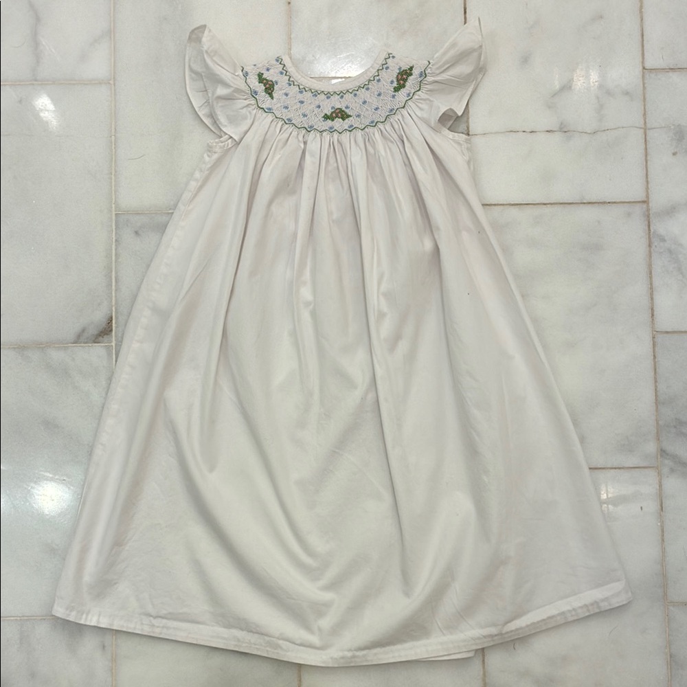 Little English smocked dress with Embroidered Detail 100% cotton